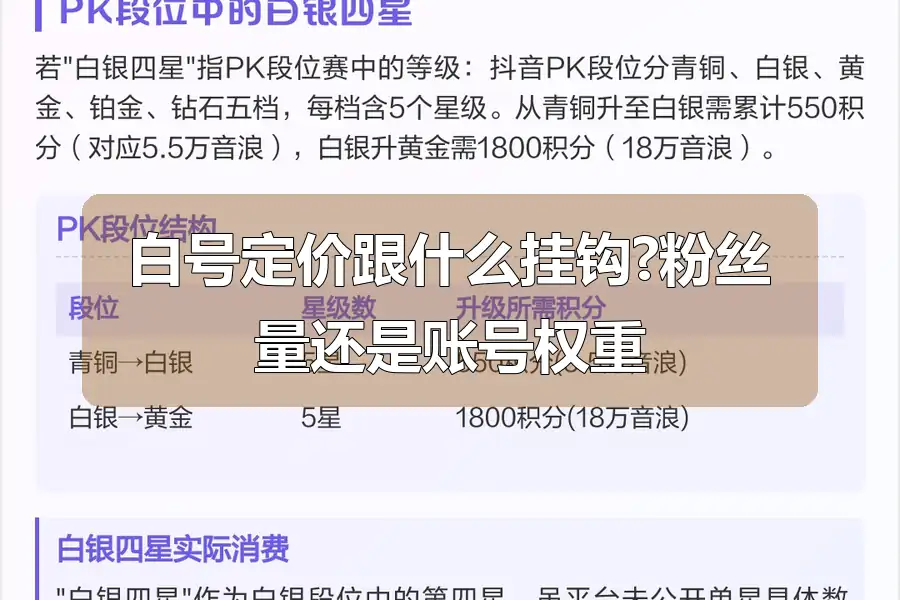 白号定价跟什么挂钩?粉丝量还是账号权重