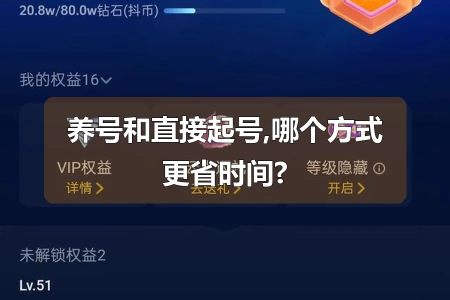 养号和直接起号,哪个方式更省时间?